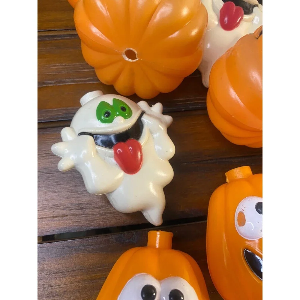 19 Halloween Blow Mold Light Strand Covers Silly Ghost 2 Styles Of Pumpkins